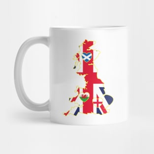 Flags Map Of Great Britain Mug